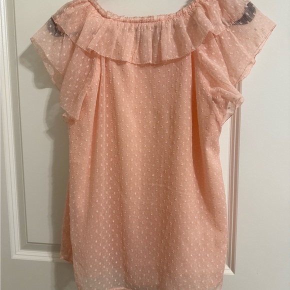 NWOT LOFT Light Pink Ruffle Blouse - Picture 3 of 3